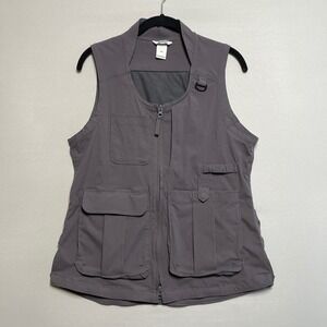 Duluth Trading Co Womens XS Gray Utility Vest Multi Pocket Outdoor Travel